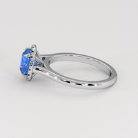 1.73 Ct. Blue Sapphire Ring, 18K White Gold 4