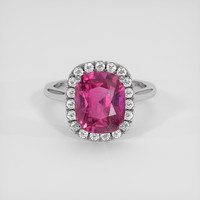 5.09 Ct. Pink Sapphire Ring, 18K White Gold 1