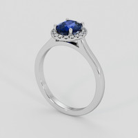 1.12 Ct. Blue Sapphire Ring, 18K White Gold 2