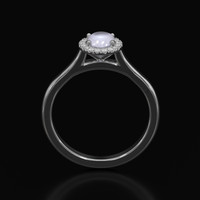 0.50 Ct. Sapphire Ring, 18K White Gold 3