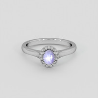 1.26 Ct. Greyish Blue Sapphire Ring, 18K White Gold 1