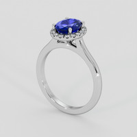 1.76 Ct. Blue Sapphire Ring, 18K White Gold 2