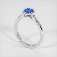 0.56 Ct. Sapphire Ring, 18K White Gold 2