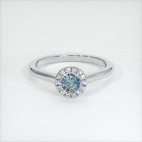 0.59 Ct. Sapphire Ring, 18K White Gold 1