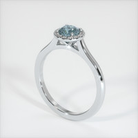 0.59 Ct. Sapphire Ring, 18K White Gold 2