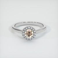 0.66 Ct. Sapphire Ring, 18K White Gold 1