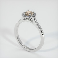 0.66 Ct. Sapphire Ring, 18K White Gold 2