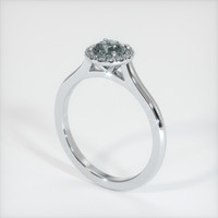 0.63 Ct. Sapphire Ring, 18K White Gold 2