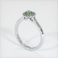 0.63 Ct. Yellowish Green Sapphire Ring, 18K White Gold 2