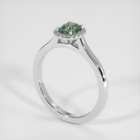 0.73 Ct. Sapphire Ring, 18K White Gold 2