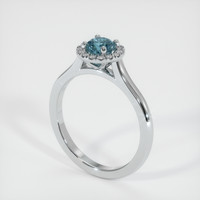 0.61 Ct. Sapphire Ring, 18K White Gold 2