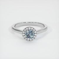 0.66 Ct. Sapphire Ring, 18K White Gold 1