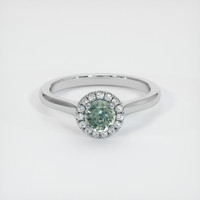 0.67 Ct. Sapphire Ring, 18K White Gold 1