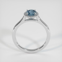 1.08 Ct. Greyish Blue Sapphire Ring, 18K White Gold 3