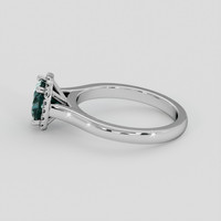 1.15 Ct. Greenish Blue Sapphire Ring, 18K White Gold 4