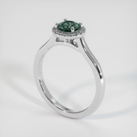 0.63 Ct. Sapphire Ring, 18K White Gold 2