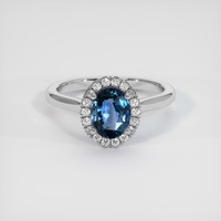1.52 Ct. Sapphire Ring, 18K White Gold 1