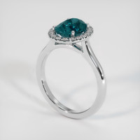 2.52 Ct. Greenish Blue Sapphire Ring, 18K White Gold 2