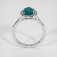 2.52 Ct. Greenish Blue Sapphire Ring, 18K White Gold 3
