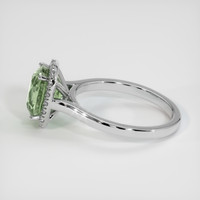2.89 Ct. Bluish Green Sapphire Ring, 18K White Gold 4