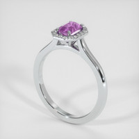 0.69 Ct. Sapphire Ring, 18K White Gold 2