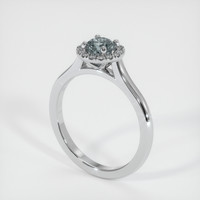 0.66 Ct. Sapphire Ring, 18K White Gold 2