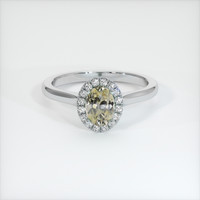 0.91 Ct. Yellow Sapphire Ring, 18K White Gold 1