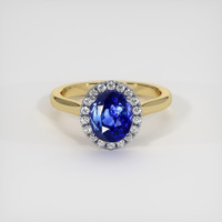 3.00 Ct. Blue Sapphire Ring, 14K White & Yellow 1