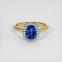 1.30 Ct. Blue Sapphire Ring, 14K White & Yellow 1