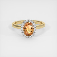 1.09 Ct. Orangish Brown Sapphire Ring, 14K White & Yellow 1