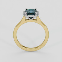2.05 Ct. Greenish Blue Sapphire Ring, 14K White & Yellow 3