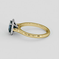 2.05 Ct. Greenish Blue Sapphire Ring, 14K White & Yellow 4