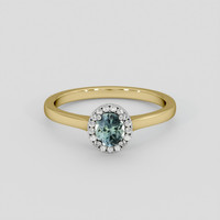 0.59 Ct. Bluish Green Sapphire Ring, 14K White & Yellow 1