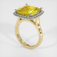9.13 Ct. Sapphire Ring, 14K White & Yellow 2