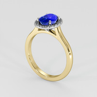 1.34 Ct. Blue Sapphire Ring, 18K White & Yellow 2