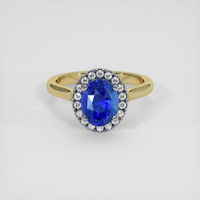 1.92 Ct. Blue Sapphire Ring, 18K White & Yellow 1