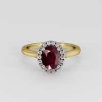 1.50 Ct. Ruby Ring, 18K White & Yellow 1