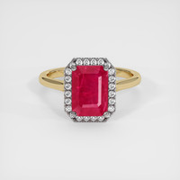 3.76 Ct. Ruby Ring, 18K White & Yellow 1