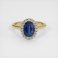 3.13 Ct. Blue Sapphire Ring, 10K Yellow Gold 1