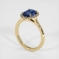 3.13 Ct. Blue Sapphire Ring, 10K Yellow Gold 2