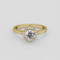 0.80 Ct. White Zircon Ring, 10K Yellow Gold 1