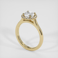 0.99 Ct. White Zircon Ring, 10K Yellow Gold 2
