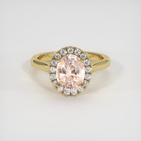 1.84 Ct. Peach Sapphire Ring, 10K Yellow Gold 1