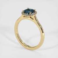 1.03 Ct. Greenish Blue Sapphire Ring, 10K Yellow Gold 2