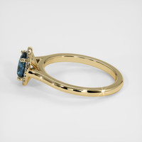 1.03 Ct. Greenish Blue Sapphire Ring, 10K Yellow Gold 4