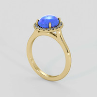 4.30 Ct. Blue Sapphire Ring, 10K Yellow Gold 2