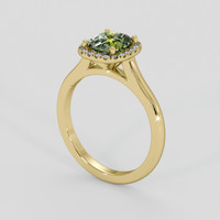 1.54 Ct. Yellowish Green Sapphire Ring, 10K Yellow Gold 2