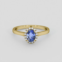 0.57 Ct. Blue Sapphire Ring, 10K Yellow Gold 1