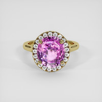 5.03 Ct. Purplish Pink Sapphire Ring, 10K Yellow Gold 1