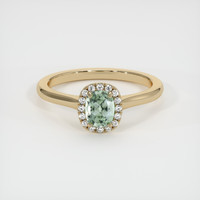 0.62 Ct. Green Sapphire Ring, 10K Yellow Gold 1